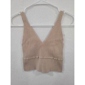 Beneliza Cream Ribbed Knit Crop Top‎ Women's Size Medium #11